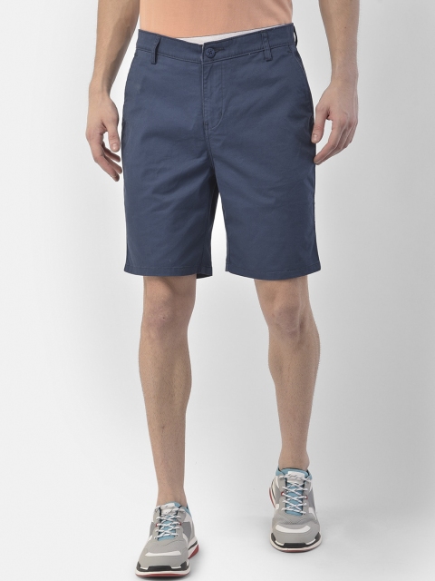 

COBB Men Blue Slim Fit Mid-Rise Chino Shorts