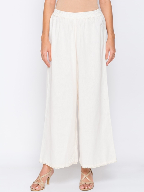 

Globus Women White Parallel Trousers