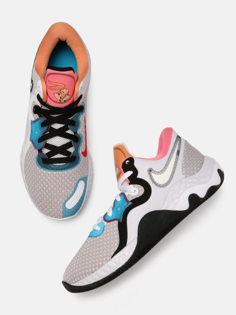 

Nike Unisex White & Blue Renew Elevate 2 Basketball Shoes