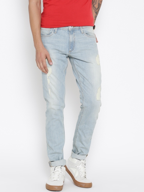 

Jack & Jones Men Blue Glenn Slim Fit Low-Rise Low Distress Jeans