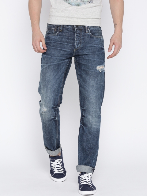 

Jack & Jones Men Blue Mike Comfort Fit Mildly Distressed Jeans