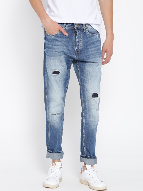 

Jack & Jones Men Blue Anti Fit High-Rise Mildly Distressed Jeans