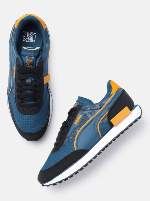 

Puma Unisex Blue & Black Colourblocked PUMA x FIRST MILE Future Rider Trainers