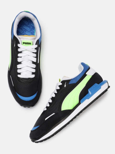 

Puma Unisex Black & Green Colourblocked City Rider Electric Trainers