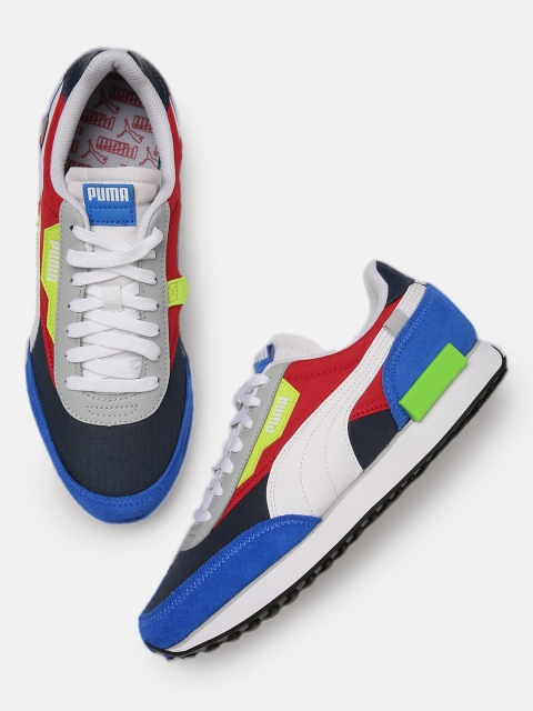 

Puma Unisex Blue & White Colourblocked Future Rider Play On Sneakers