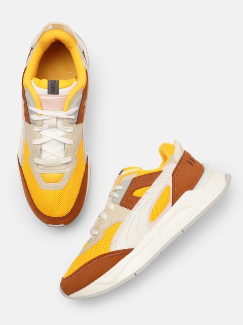

Puma Unisex Yellow Colourblocked Mirage Sport PRM Sneakers