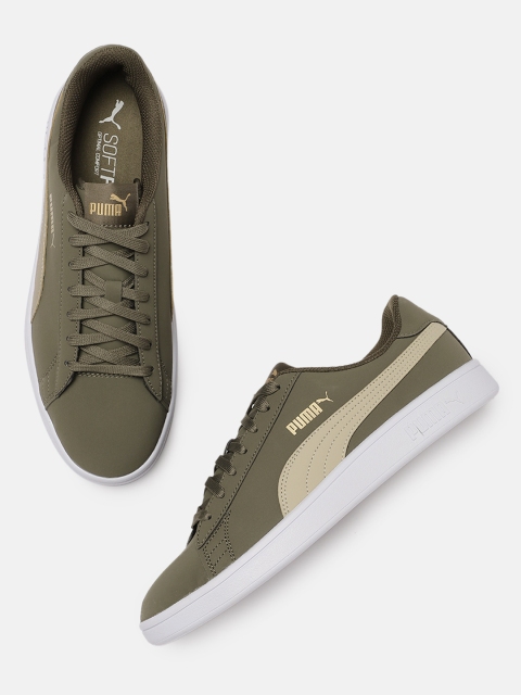 

Puma Unisex Green Solid Nubuck Smash v2 Buck Trainers