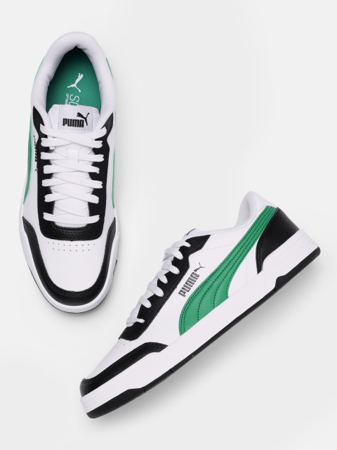 

Puma Unisex White & Green Caracal Colourblocked Sneakers