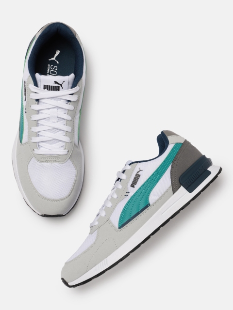 

Puma Unisex Grey & Green Colourblocked Graviton Trainers