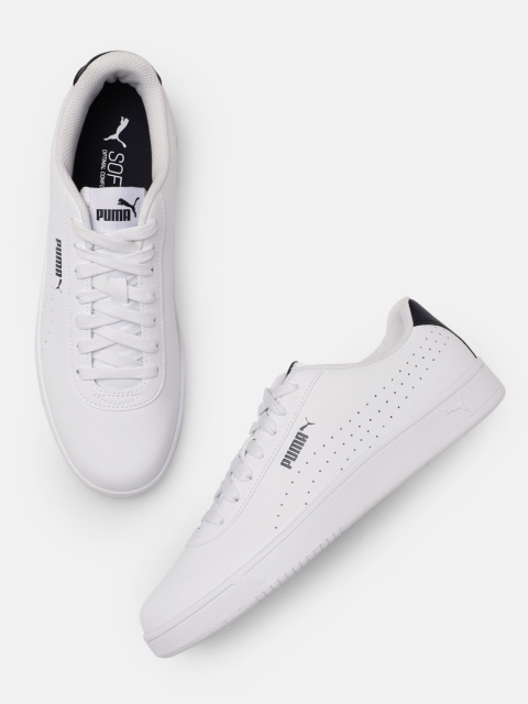 

Puma Unisex White Perforated Court Pure Trainers