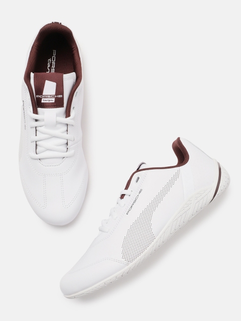 

PUMA Motorsport Unisex White Porsche Legacy Ridge Cat Perforations Leather Sneakers