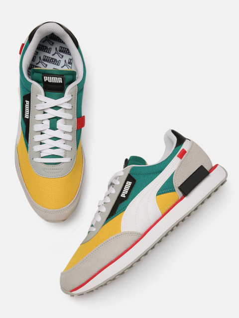 

Puma Unisex Yellow & Grey Colourblocked Future Rider Play On Sneakers