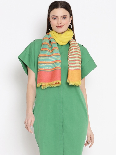 

SHINGORA Women Yellow & Green Striped Stole