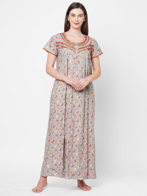 

Sweet Dreams Grey Printed Maxi Nightdress