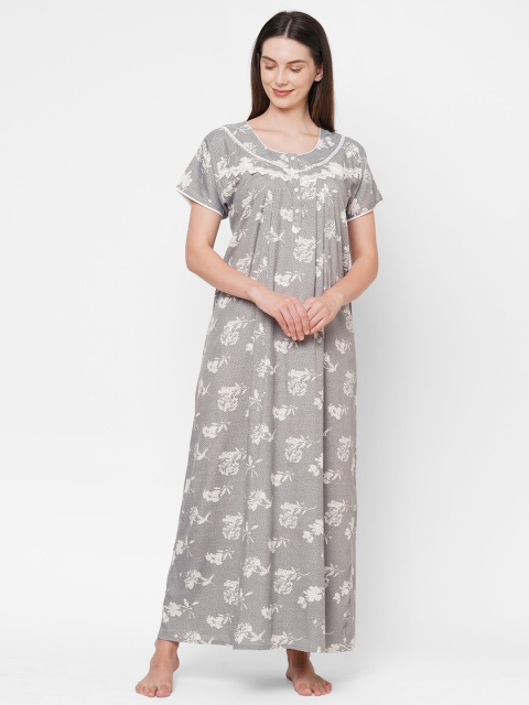 

Sweet Dreams Grey Printed Maxi Nightdress