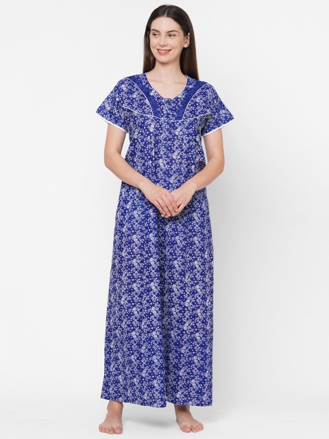 

Sweet Dreams Blue Printed Maxi Nightdress