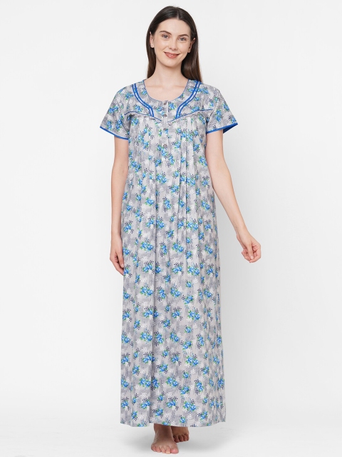 

Sweet Dreams Grey Printed Maxi Nightdress