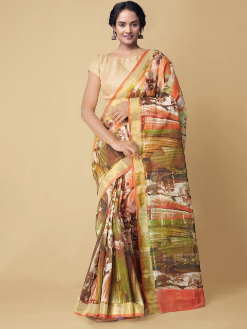 

Unnati Silks Women Multi Pure Kerala Cotton Printed Saree