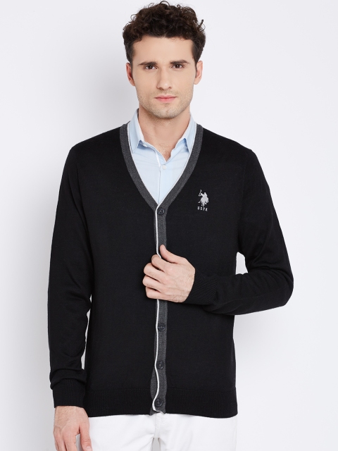 

U.S. Polo Assn. Black Solid Merino Wool Cardigan