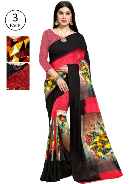 

KALINI Pack Of 3 Printed Saree, Multi