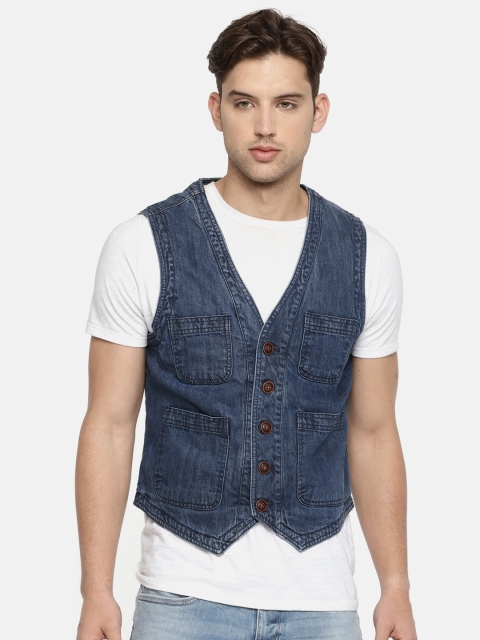 

U.S. Polo Assn. Denim Co. Blue Denim Solid Waistcoat