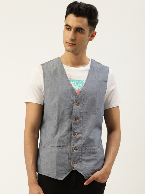 

U.S. Polo Assn. Denim Co. Men Blue Solid Waistcoat