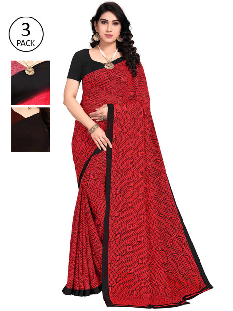 

KALINI Pack Of 3 Printed Saree, Multi