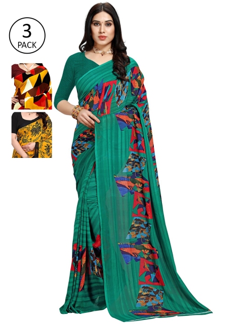 

KALINI Pack Of 3 Multicoloured Printed Sarees, Multi