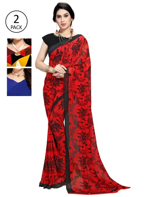 

KALINI Pack Of 3 Printed Saree, Yellow