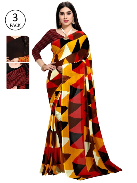 

KALINI Pack Of 3 Printed Saree, Multi