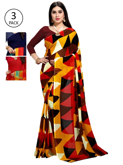 

KALINI Pack Of 3 Printed Saree, Multi