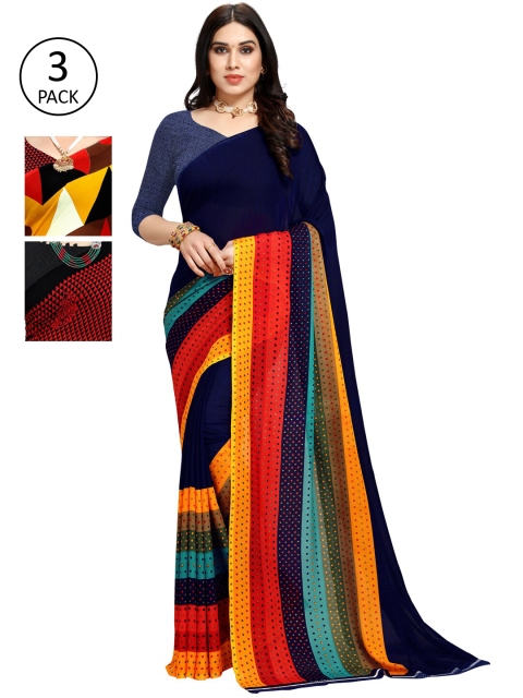 

KALINI Pack Of 3 Printed Saree, Multi