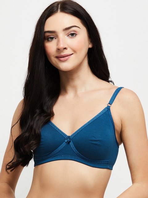 

max Blue Full Coverage Underwired Lightly Padded T-shirt Bra