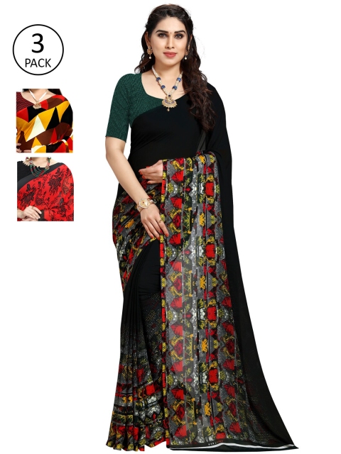 

KALINI Pack Of 3 Printed Saree, Multi