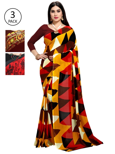 

KALINI Pack Of 3 Printed Saree, Multi