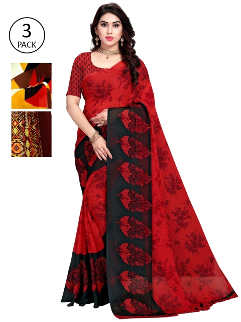

KALINI Pack Of 3 Printed Saree, Multi