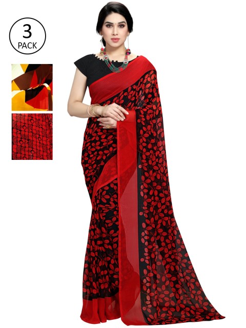 

KALINI Pack Of 3 Printed Saree, Multi