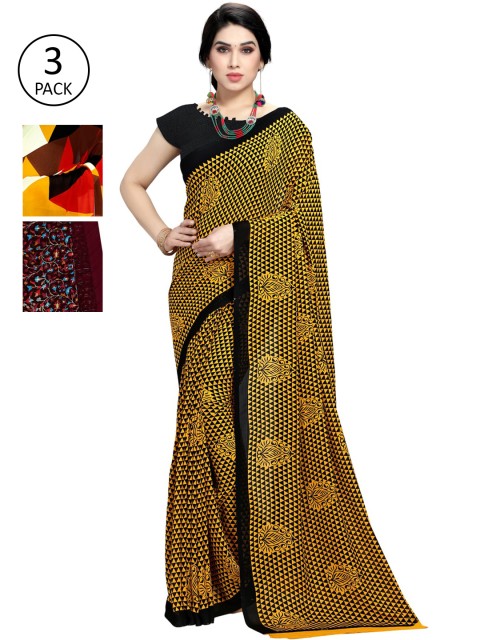 

KALINI Pack Of 3 Printed Saree, Multi