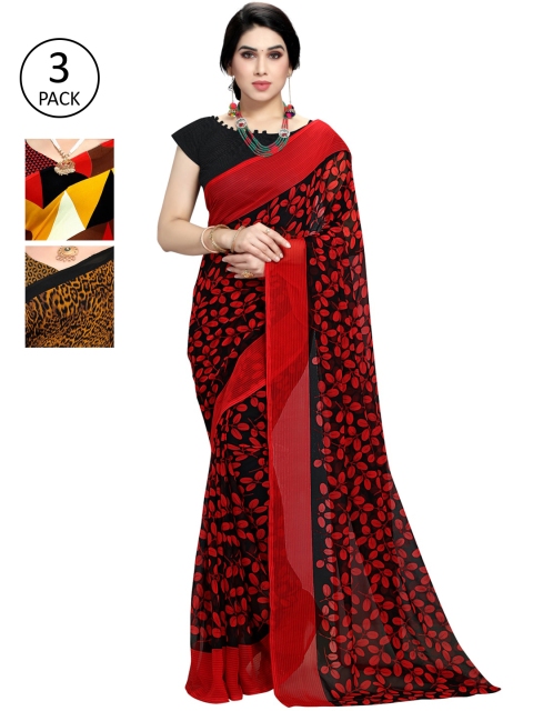 

KALINI Women Pack Of 3 Printed Saree, Yellow