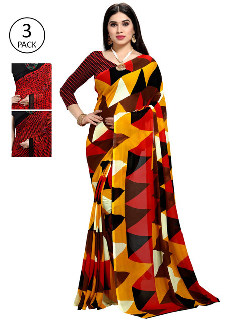 

KALINI Pack Of 3 Printed Saree, Multi