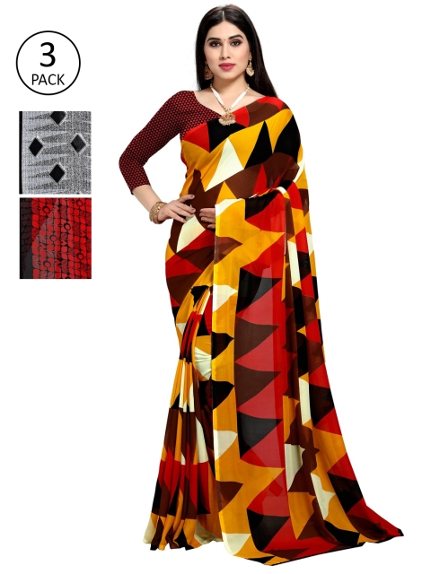 

KALINI Pack Of 3 Printed Saree, Multi