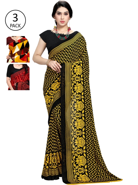 

KALINI Pack Of 3 Multicoloured Printed Sarees, Multi