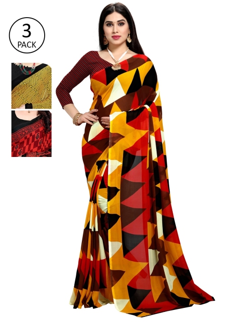 

KALINI Pack Of 3 Printed Saree, Multi