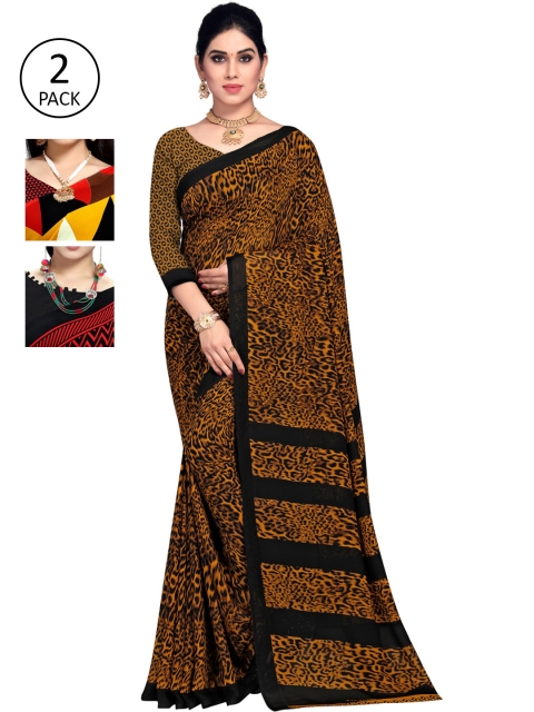 

KALINI Pack Of 3 Multicoloured Printed Sarees, Yellow