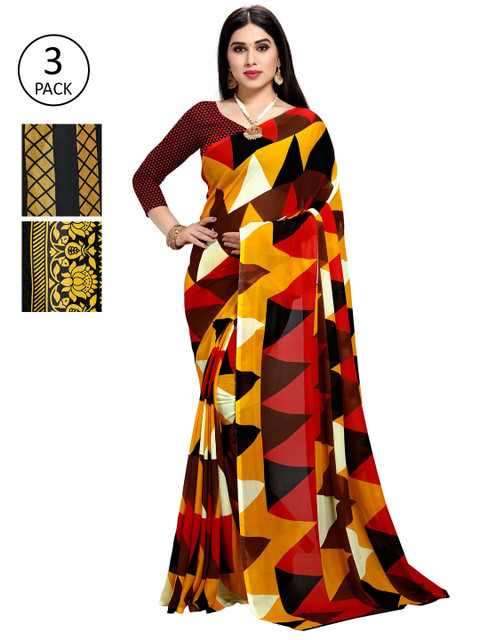 

KALINI Pack Of 3 Printed Saree, Multi