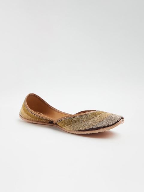 

Fabindia Women Copper-Toned Mojaris Flats