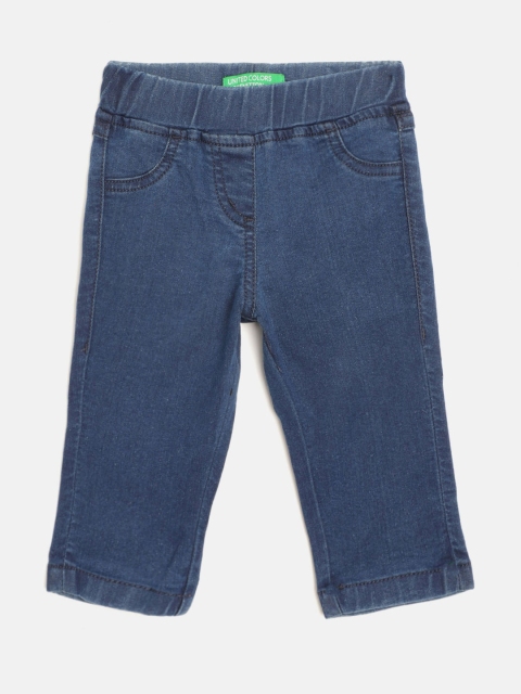 

United Colors of Benetton Girls Blue Solid Skinny Fit High Waist Jeggings