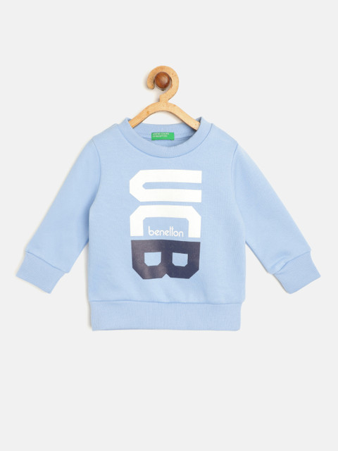 

United Colors of Benetton Boys Blue Brand Logo Printed Sweatshirt