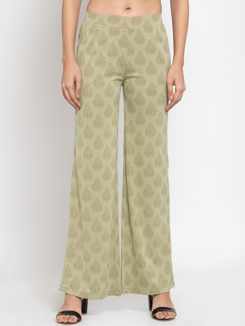 

Westwood Women Beige & Green Mid-Rise Trousers