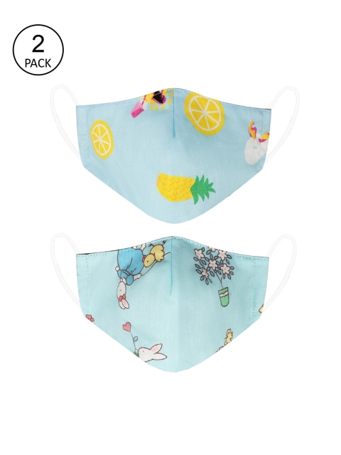 

VEA Kids Pack of 2 Cotton 5 Layered Filtration Face Mask, Multi